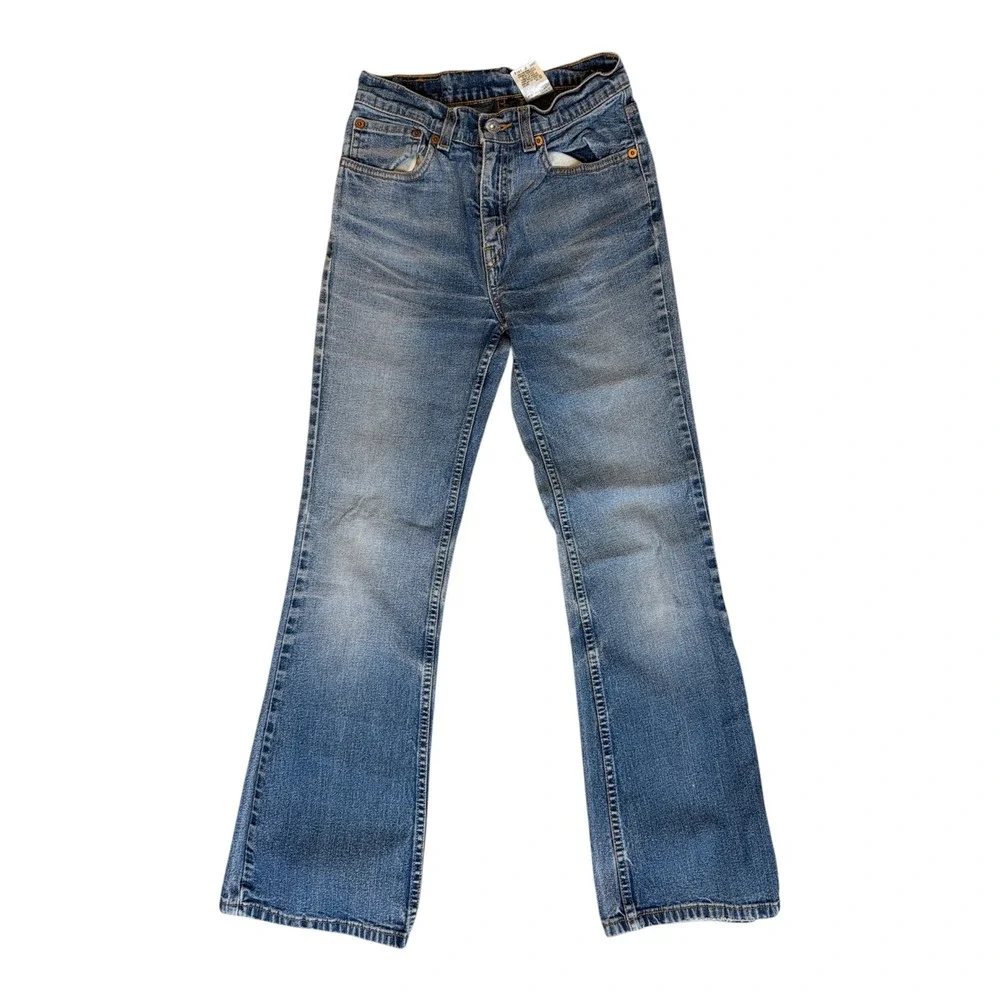 Levis 517 Kids Flare Slim Jeans Light Wash Blue Size 14 Stretch Denim 517-0217